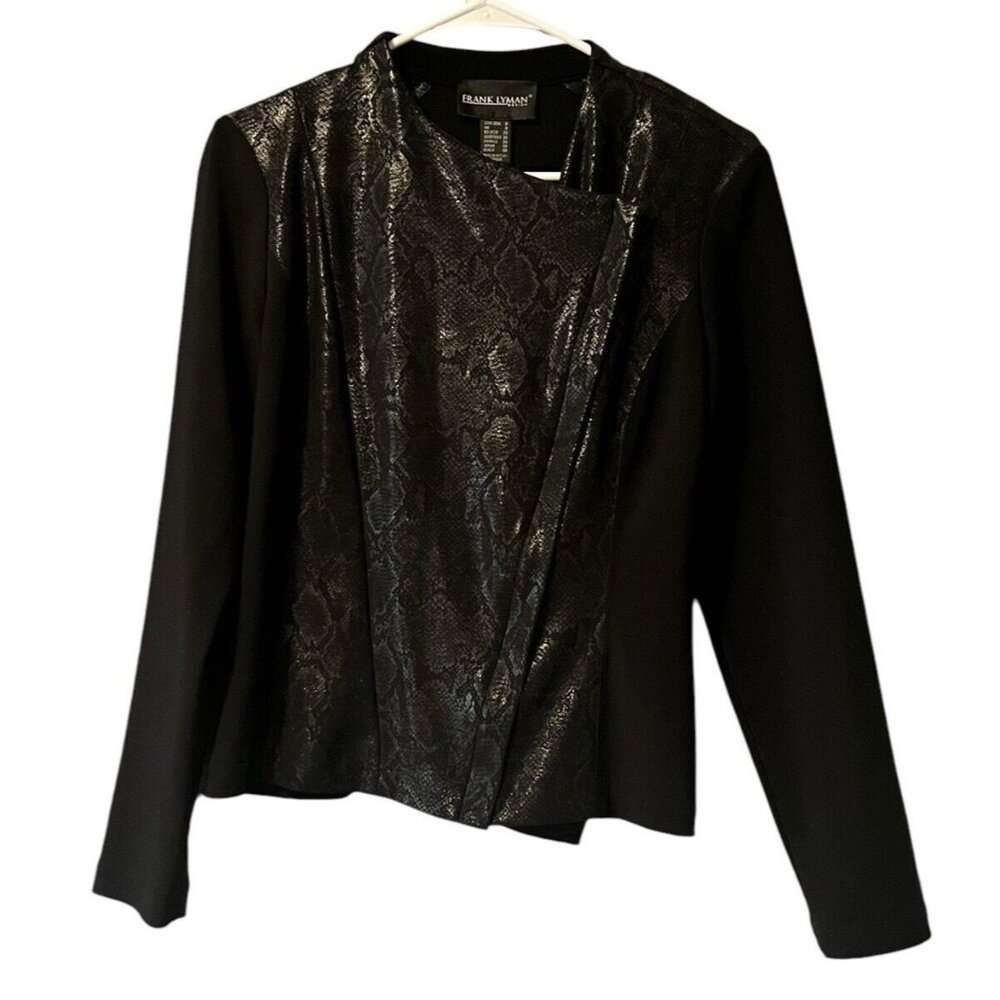 FRANK LYMAN Size 8 Sequin Blazer Jacket Party Evening Designer Modern Classic